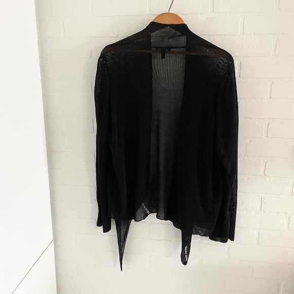 Eileen Fisher Open knit cardigan Linen blend beachy lightweight Black Sz 2X - Picture 8 of 13